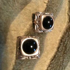 Silpada Sterling and Onyx Earrings - Clip